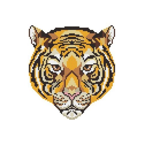 Тигр, схема для вышивки крестом