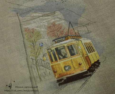 Португальский трамвай, схема для вышивки 