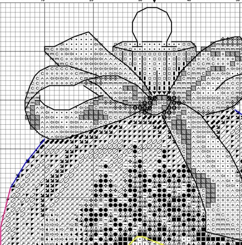 Рождественский шар, схема для вышивания