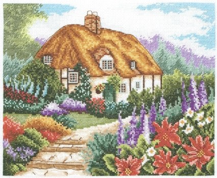 Садовый домик в цвету, набор для вышивания