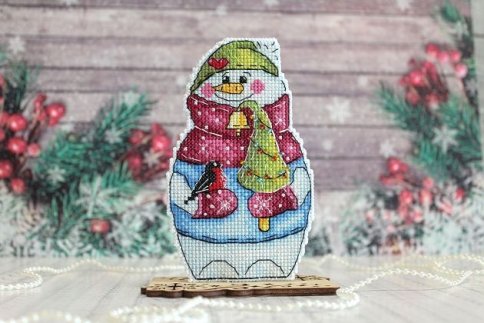Снеговик с елочкой, набор для вышивания