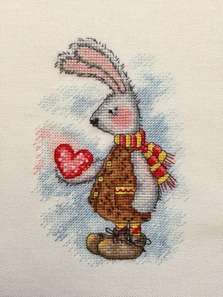 Влюбленный кролик, схема для вышивки
