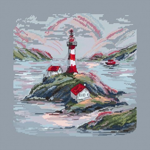 Красный маяк, схема для вышивания