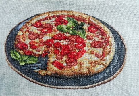 Pizza napolitana, схема для вышивания