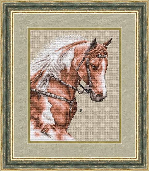 Лошадь, авторская схема для вышивки крестиком