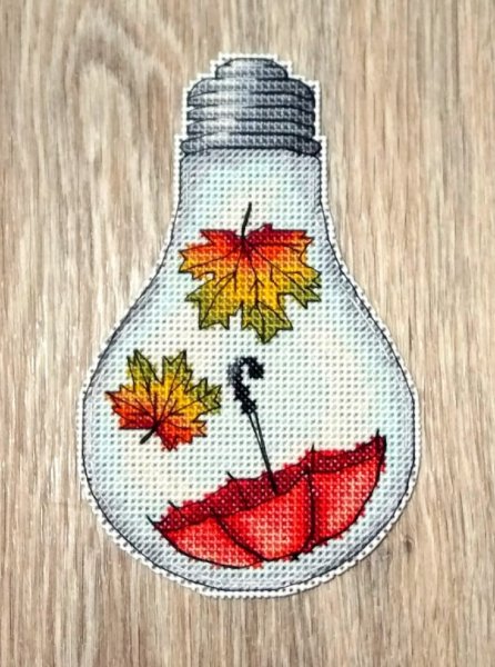 Осенняя лампочка, схема для вышивки