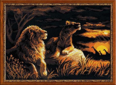 Львы в саванне, набор для вышивания
