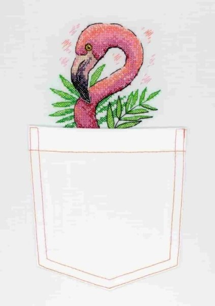 Розовый фламинго, набор для вышивания