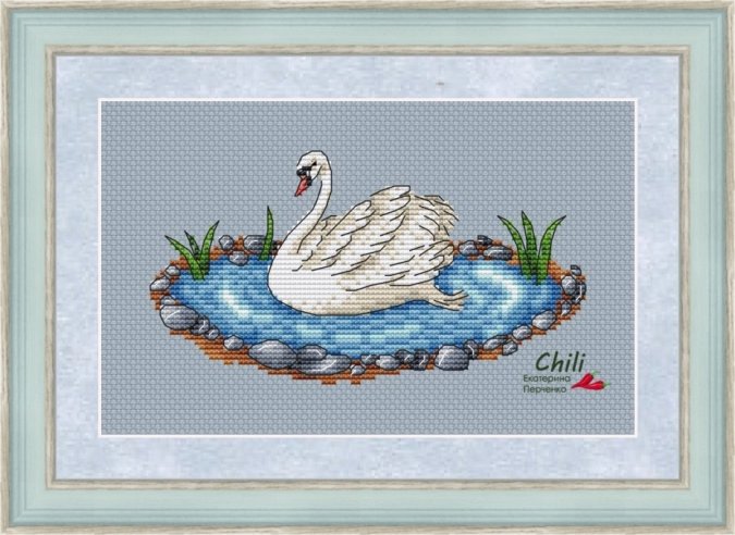 Купить недорогой Набор для вышивания крестом Лебеди, 26x35, Чудесная игла