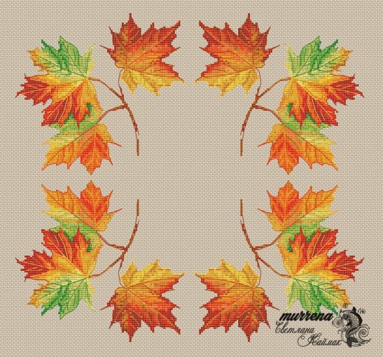 Схемы вышивки, похожие на «Осенний лист кленовый» (№725979) по сюжету